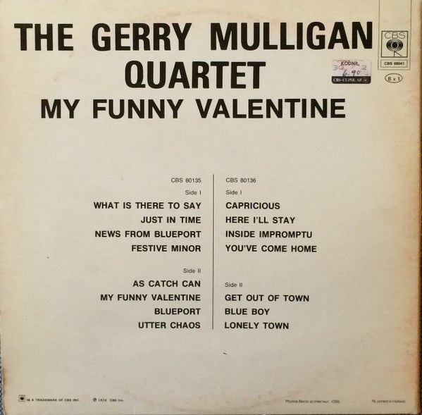 Gerry Mulligan Quartet ~ My Funny Valentine 1958-1962 (Vinyl) - Djungel & Jazz