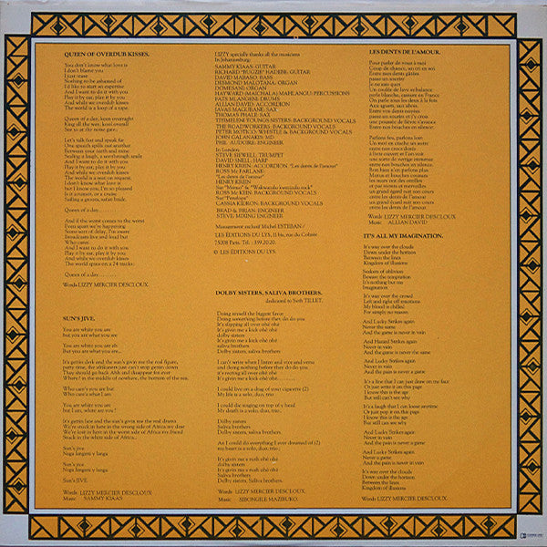 Lizzy Mercier Descloux ~ Lizzy Mercier Descloux (Vinyl) - Djungel & Jazz