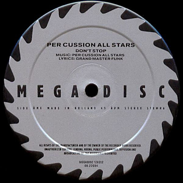 Per Cussion All Stars Featuring Grand Master Funk* : Don't Stop (12")