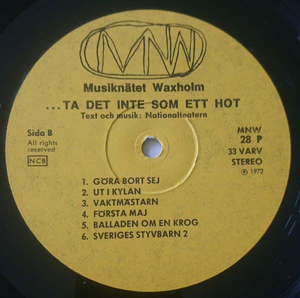 Nationalteatern ~ Ta Det Som Ett Löfte...Ta Det Inte Som Ett Hot (Vinyl) - Djungel & Jazz