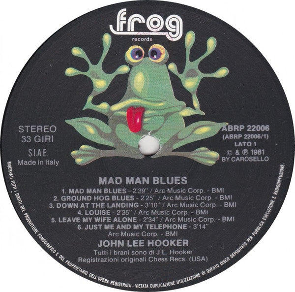 John Lee Hooker : Mad Man Blues (2xLP, Comp, RE, Gat)