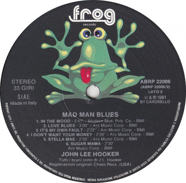 John Lee Hooker : Mad Man Blues (2xLP, Comp, RE, Gat)
