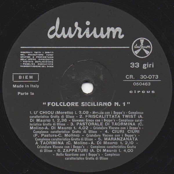 Various ~ Folclore Siciliano Nº1 (Vinyl) - Djungel & Jazz