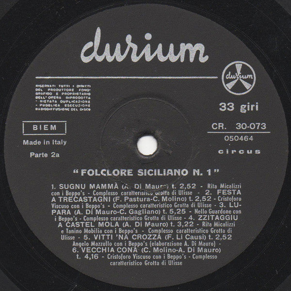 Various ~ Folclore Siciliano Nº1 (Vinyl) - Djungel & Jazz