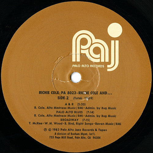Richie Cole ~ Return To Alto Acres (Vinyl) - Djungel & Jazz