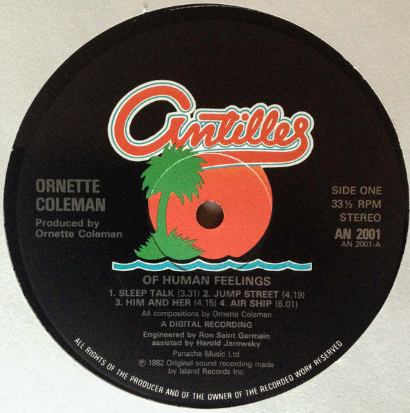 Ornette Coleman ~ Of Human Feelings (Vinyl) - Djungel & Jazz