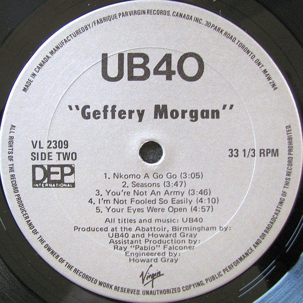 UB40 ~ Geffery Morgan... (Vinyl) - Djungel & Jazz
