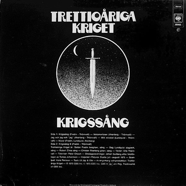Trettioåriga Kriget ~ Krigssång (Vinyl) - Djungel & Jazz