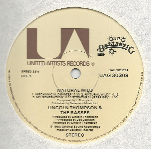 Prince Lincoln Thompson And The Royal Rasses : Natural Wild (LP, Album)