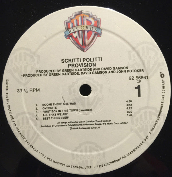Scritti Politti ~ Provision (Vinyl) - Djungel & Jazz