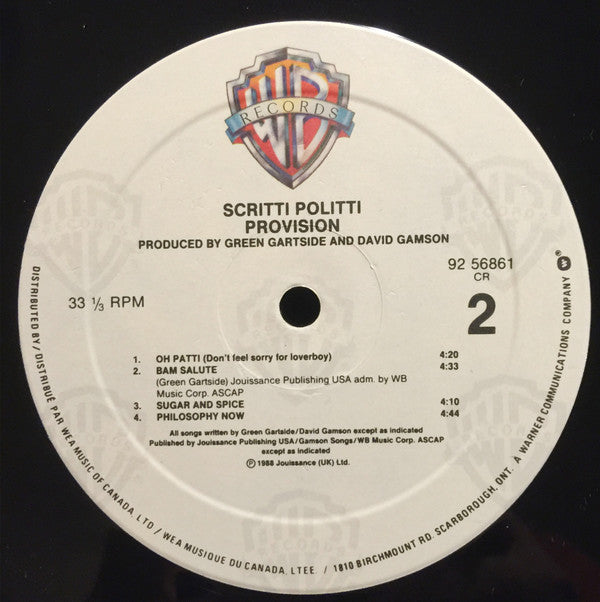 Scritti Politti ~ Provision (Vinyl) - Djungel & Jazz