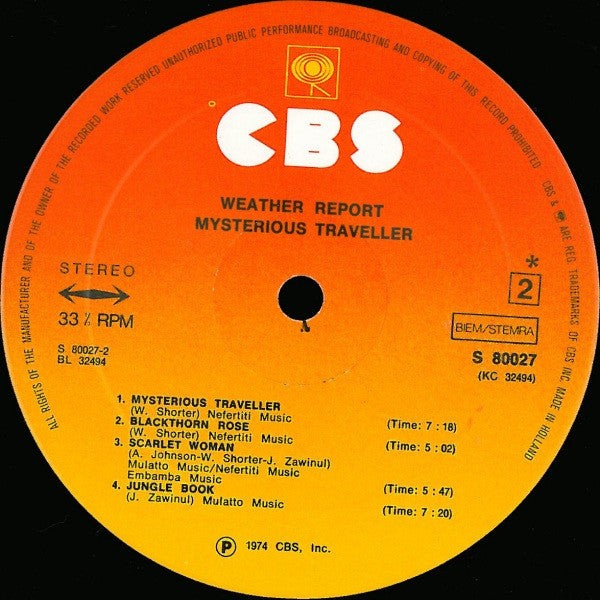 Weather Report ~ Mysterious Traveller (Vinyl) - Djungel & Jazz