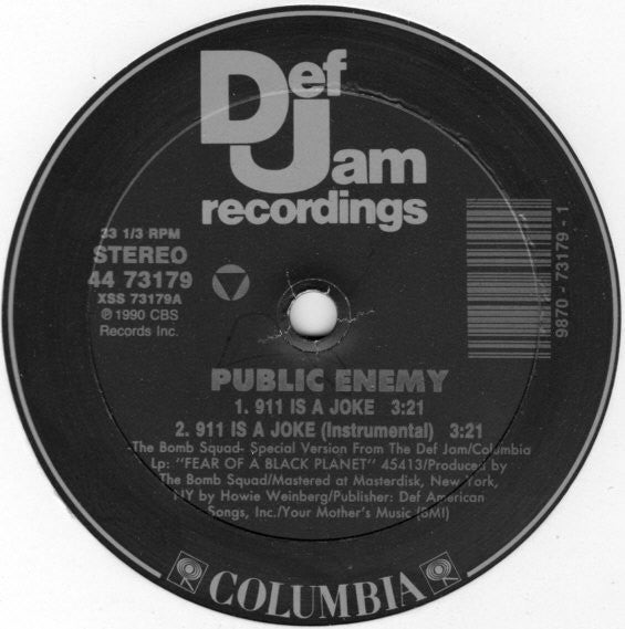 Public Enemy ~ 911 Is A Joke (Vinyl) - Djungel & Jazz