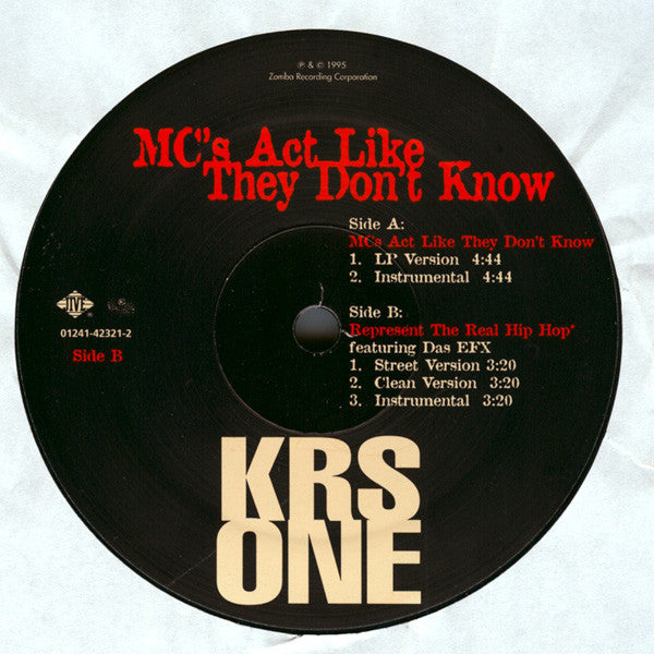 KRS ONE ~ MC's Act Like They Don't Know (Vinyl) - Djungel & Jazz