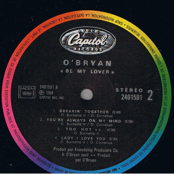 O'Bryan : Be My Lover (LP, Album)