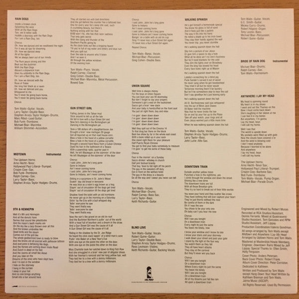 Tom Waits ~ Rain Dogs (Vinyl) - Djungel & Jazz