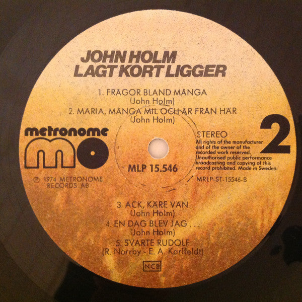 John Holm ~ Lagt Kort Ligger (Vinyl) - Djungel & Jazz