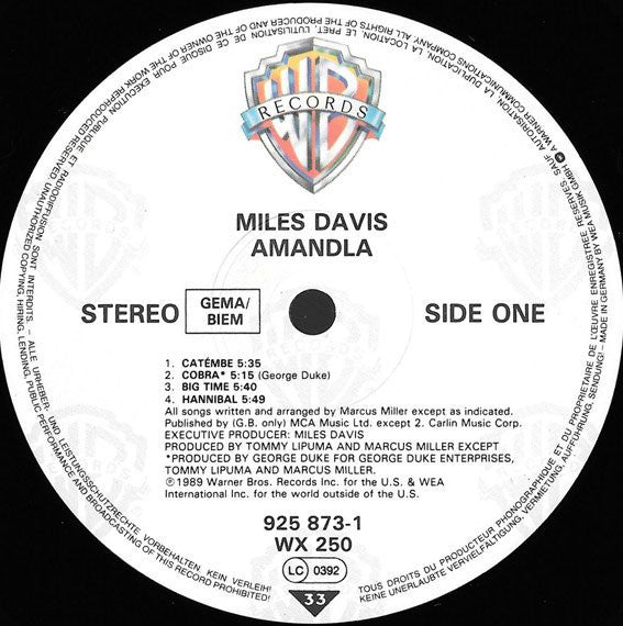 Miles Davis : Amandla (LP, Album)