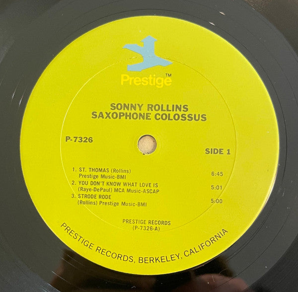 Sonny Rollins : Saxophone Colossus (LP, Album, RE)