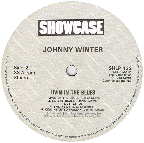 Johnny Winter ~ Livin' In The Blues (Vinyl) - Djungel & Jazz