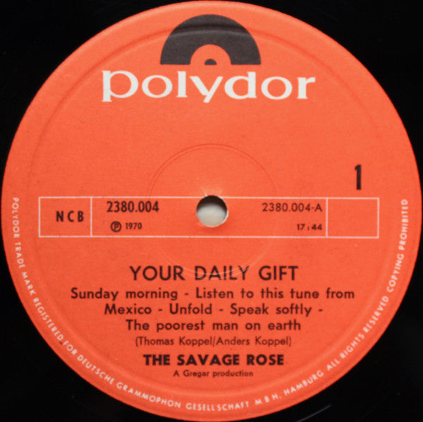 The Savage Rose ~ Your Daily Gift (Vinyl) - Djungel & Jazz