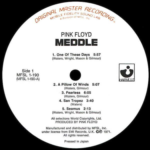Pink Floyd ~ Meddle (Vinyl) - Djungel & Jazz