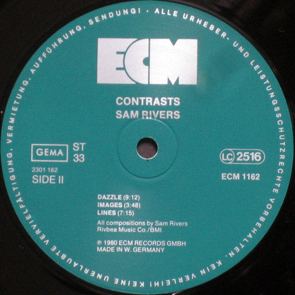 Sam Rivers ~ Contrasts (Vinyl) - Djungel & Jazz