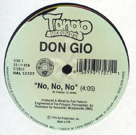 Don Gio / Carlos  ~ No, No, No / I Am Lost (Vinyl) - Djungel & Jazz
