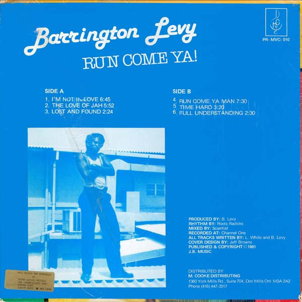 Barrington Levy : Run Come Ya! (LP, Album)