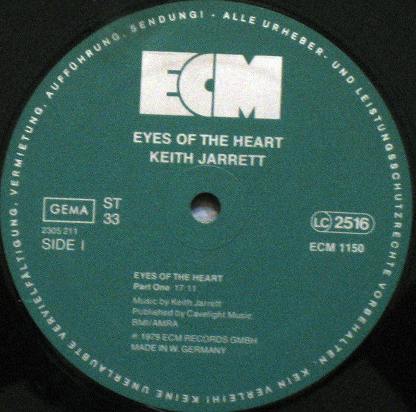Keith Jarrett ~ Eyes Of The Heart (Vinyl) - Djungel & Jazz
