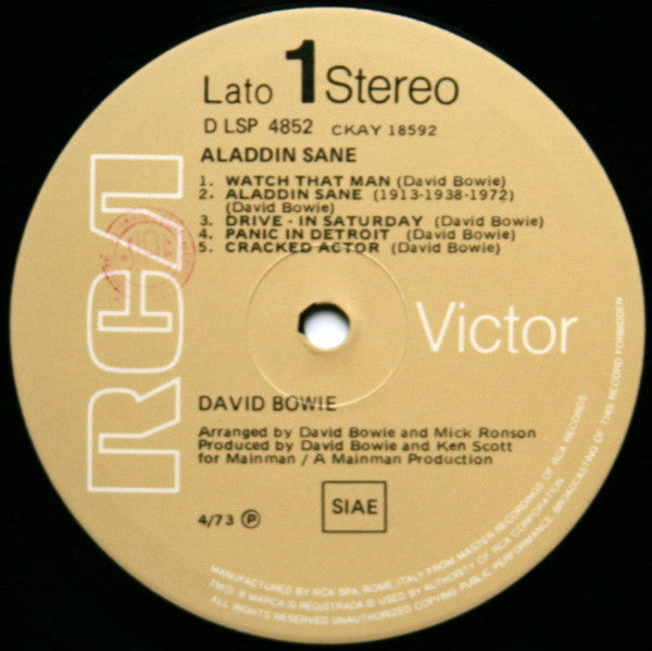 David Bowie ~ Aladdin Sane (Vinyl) - Djungel & Jazz
