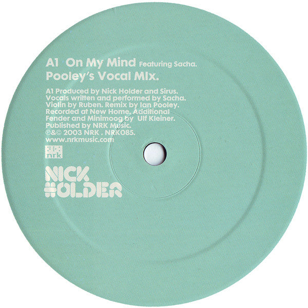 Nick Holder Featuring Sacha ~ On My Mind (Ian Pooley Mixes) (Vinyl) - Djungel & Jazz