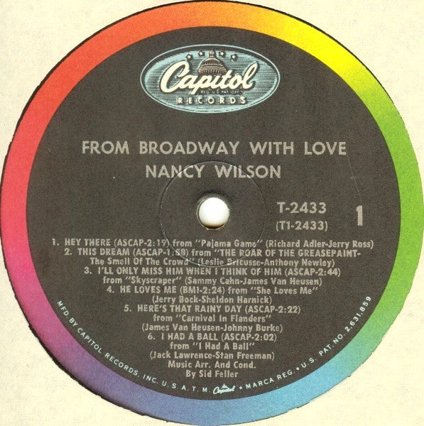 Nancy Wilson ~ From Broadway With Love (Vinyl) - Djungel & Jazz