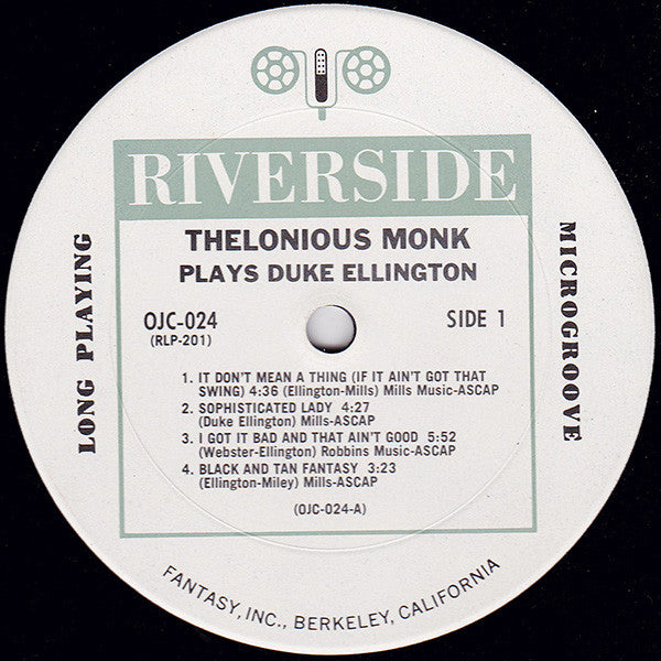 Thelonious Monk : Thelonious Monk Plays Duke Ellington (LP, Album, Mono, RE, Pit)
