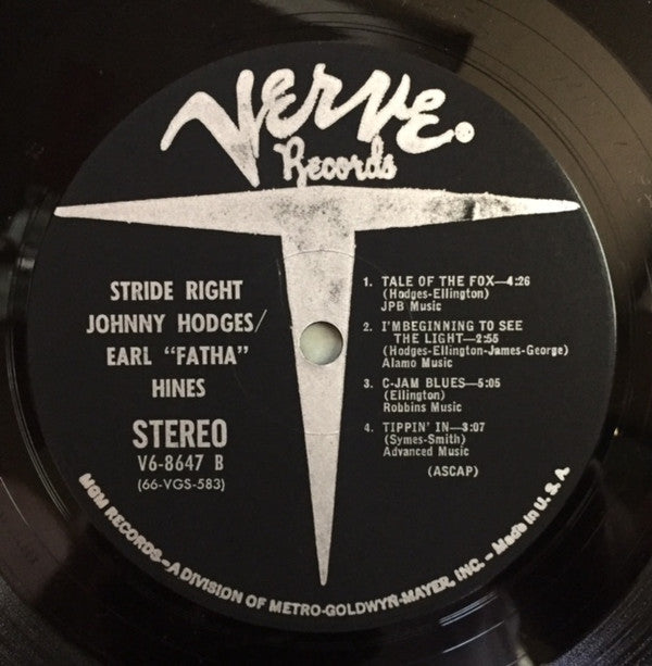 Johnny Hodges, Earl Hines ~ Stride Right (Vinyl) - Djungel & Jazz