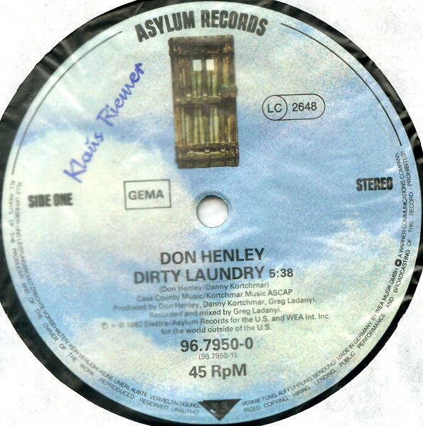 Don Henley : Dirty Laundry / Johnny Can't Read / I Can't Stand Still (12", Maxi, Ltd)