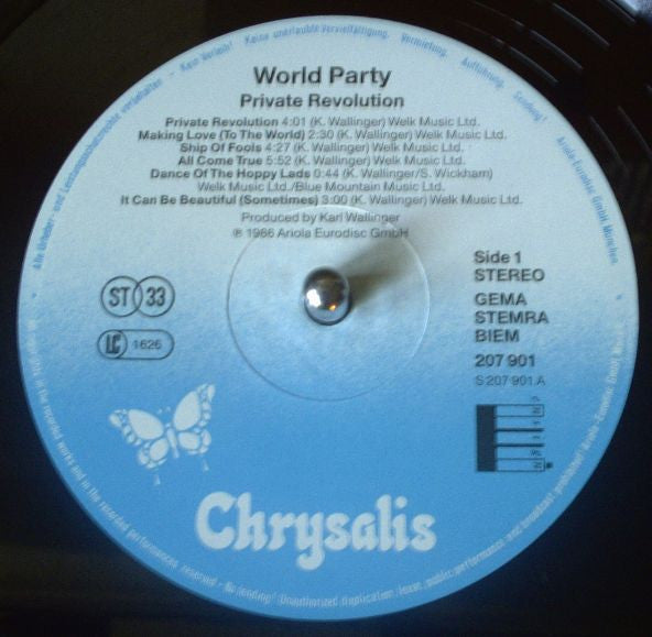 World Party ~ Private Revolution (Vinyl) - Djungel & Jazz