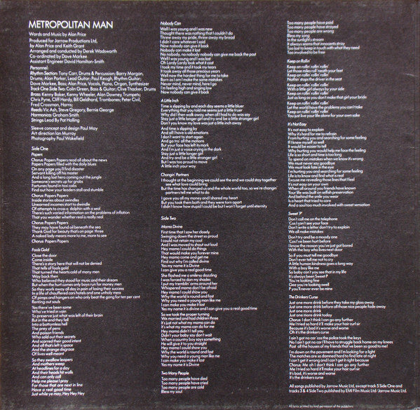 Alan Price ~ Metropolitan Man (Vinyl) - Djungel & Jazz