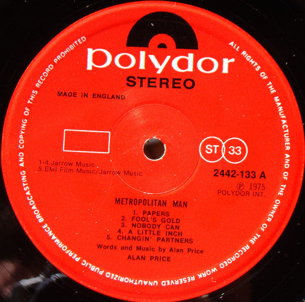 Alan Price ~ Metropolitan Man (Vinyl) - Djungel & Jazz