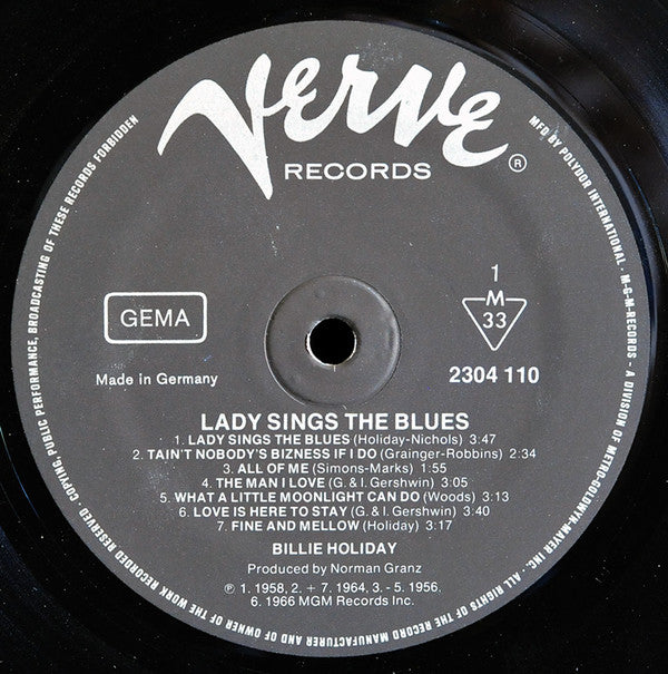 Billie Holiday ~ Lady Sings The Blues (Vinyl) - Djungel & Jazz