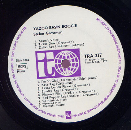 Stefan Grossman ~ Yazoo Basin Boogie (Vinyl) - Djungel & Jazz