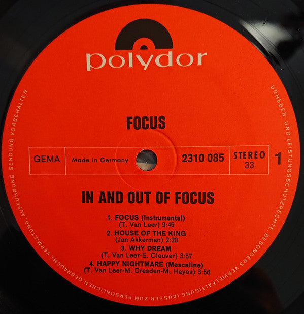 Focus ~ In And Out Of Focus (Vinyl) - Djungel & Jazz