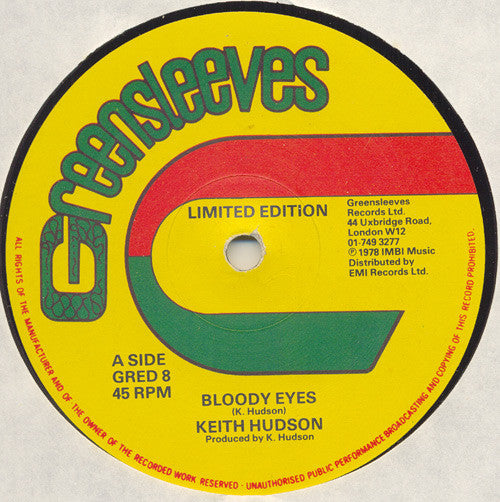 Keith Hudson ~ Bloody Eyes (Vinyl) - Djungel & Jazz