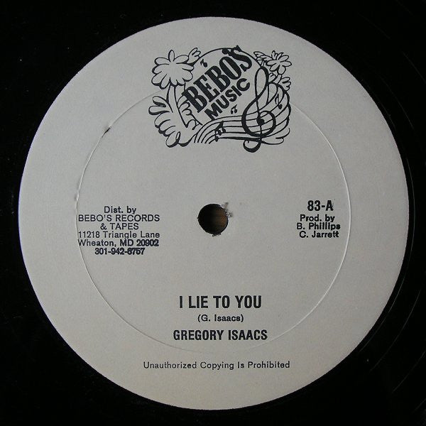 Gregory Isaacs : I Lie To You (12")