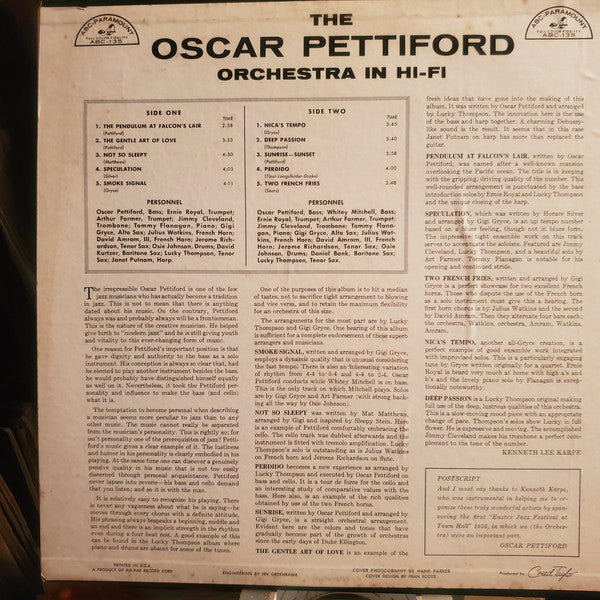 Oscar Pettiford Orchestra ~ In Hi-Fi (Vinyl) - Djungel & Jazz