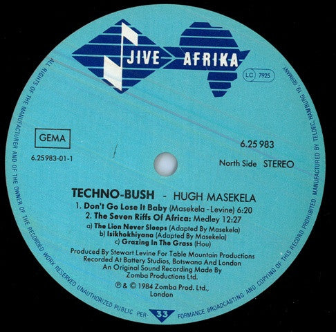 Hugh Masekela : Techno-Bush (LP, Album)