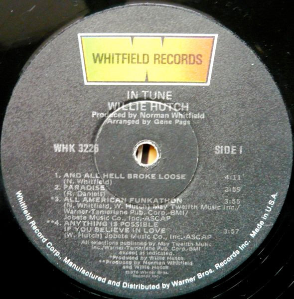 Willie Hutch ~ In Tune (Vinyl) - Djungel & Jazz