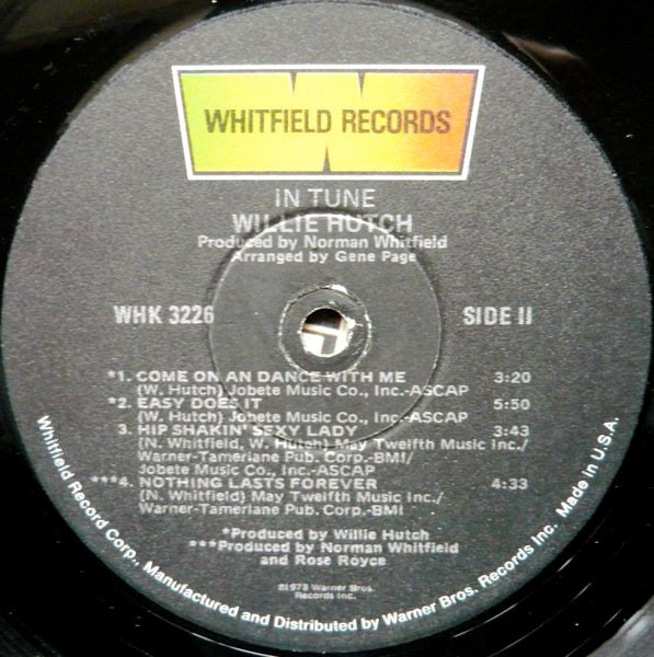 Willie Hutch ~ In Tune (Vinyl) - Djungel & Jazz