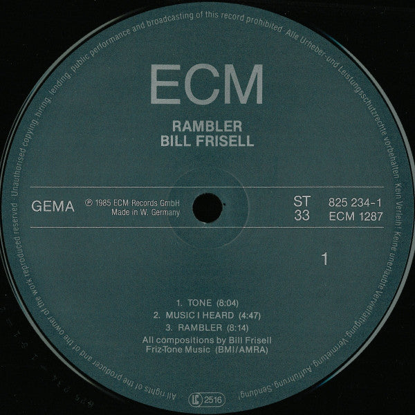 Bill Frisell ~ Rambler (Vinyl) - Djungel & Jazz