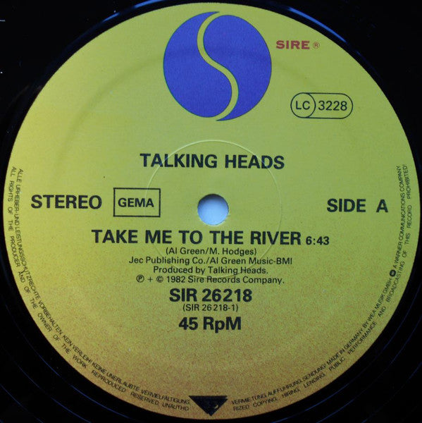 Talking Heads ~ Take Me To The River (Live) / Heaven/Life During Wartime (Live) (Vinyl) - Djungel & Jazz